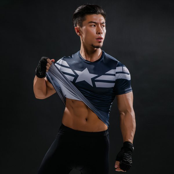 Captain America Navy Compression Shirt