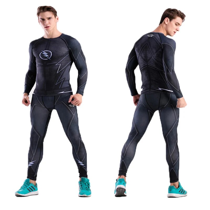 Black Flash Compression Shirt & Pants Set