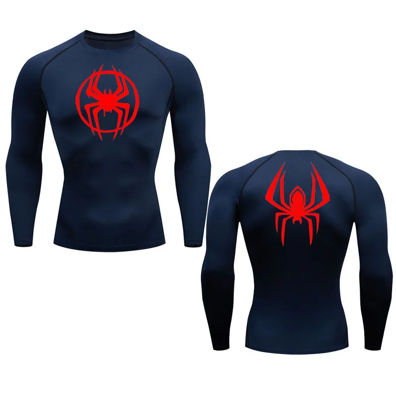 Spiderman Back Spider Verse Icon Long Sleeve Compression Shirt